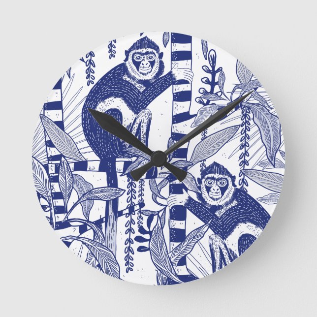 Monkeys in the Jungle Round Clock (Front)