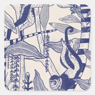 Monkeys in the Jungle Square Sticker