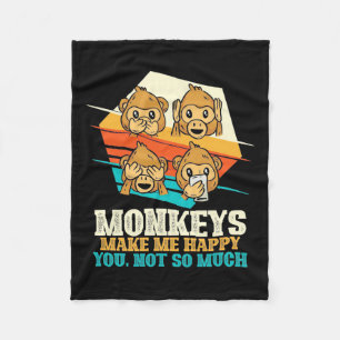 Monkeys Make Me Happy Fleece Blanket
