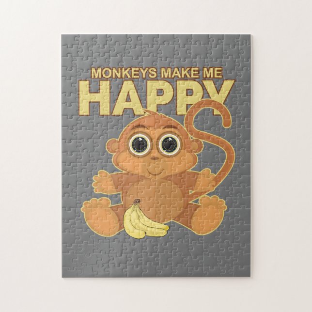 Monkeys Make Me Happy Jigsaw Puzzle (Vertical)