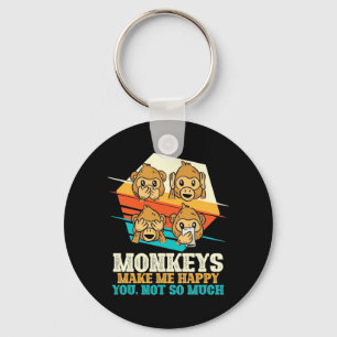 Monkeys Make Me Happy Key Ring