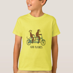 Monkeys on Bike, add text,  Shirt