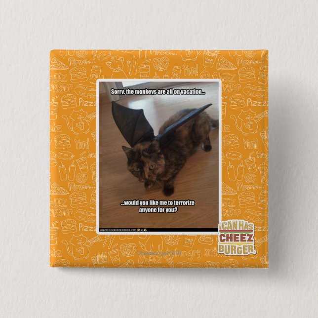 Monkeys on vacation 15 cm square badge (Front)