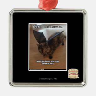Monkeys on vacation metal ornament