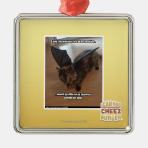 Monkeys on vacation metal tree decoration