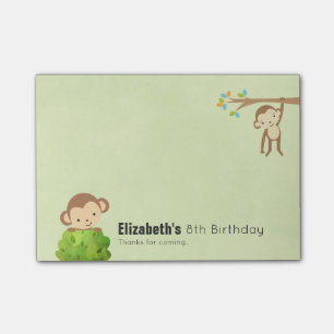 Monkeys Playful and Cute Birthday Thanks Post-it Notes