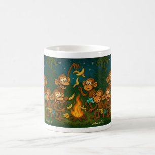 Monkeys Roasting Bananas at Campfire Coffee Mug
