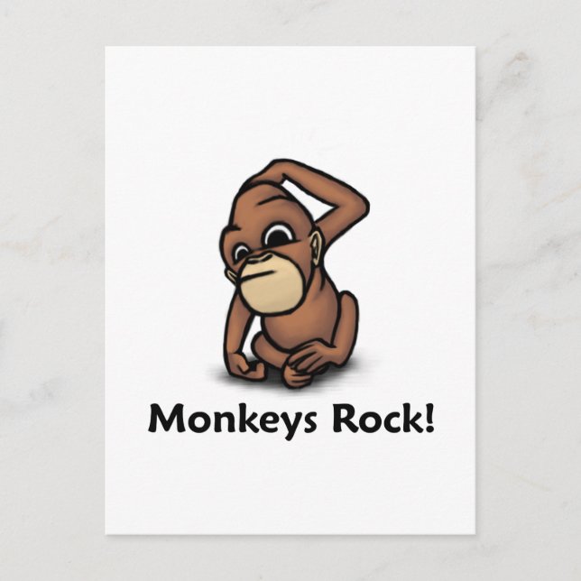 Monkeys Rock! Postcard (Front)