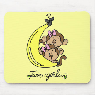 Monkeys Twin Girls T-shirts and Gifts Mouse Pad