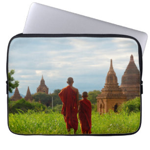 Monks with Ancient Temples Laptop Sleeve