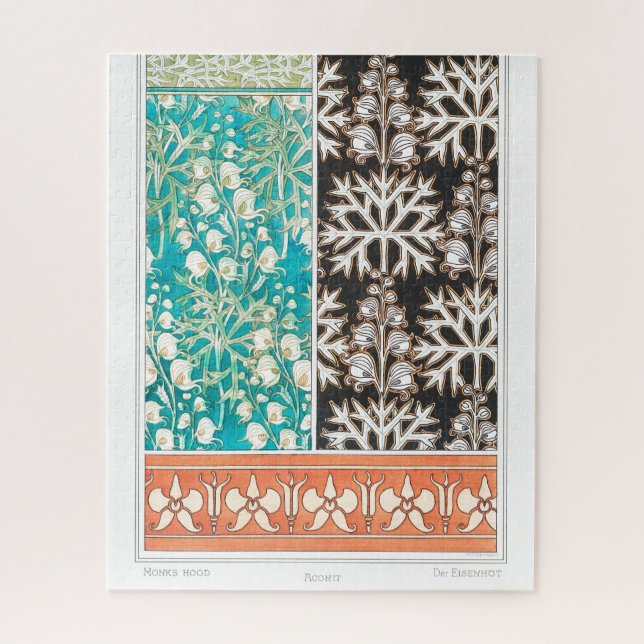 Monkshood wolfsbane plant art nouveau verneuil  jigsaw puzzle (Vertical)