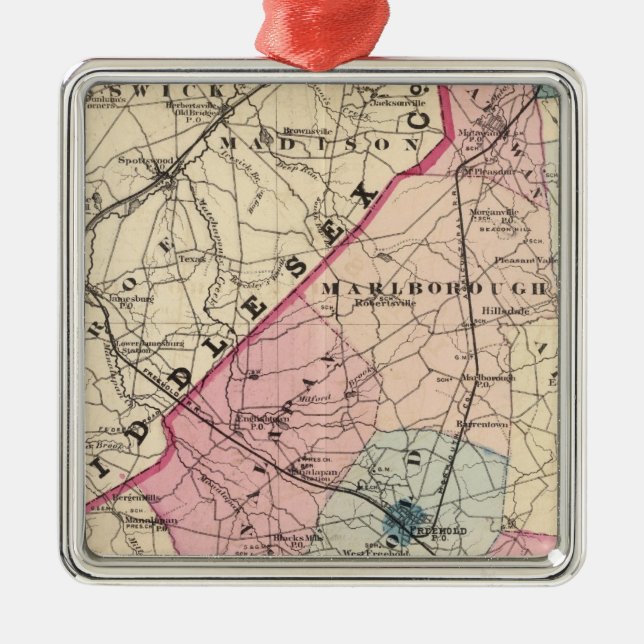 Monmouth County, NJ Metal Ornament (Front)