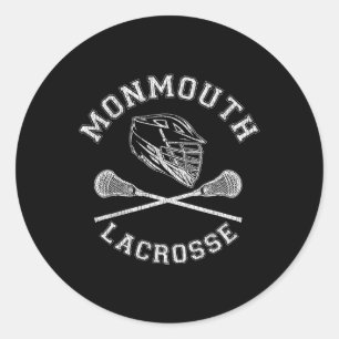 Monmouth Lacrosse Vintage Distressed Retro Lax Classic Round Sticker
