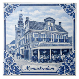 Monnickendam Delft Blue style ceramic tile