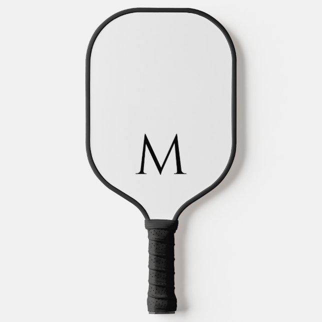 Mono gram Elegant Black & White Template Two Sides Pickleball Paddle (Front)