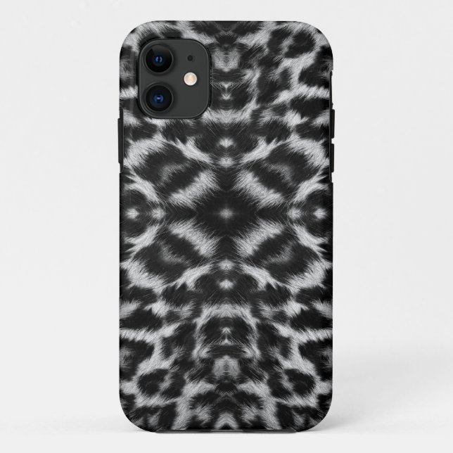Mono kaleidoscope leopard fur pattern Case-Mate iPhone case (Back)