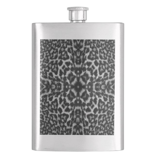 Mono leopard skin fur pattern flask (Front)