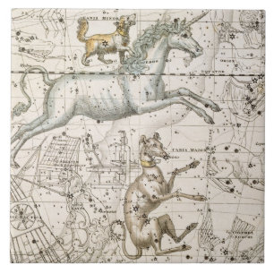 Monoceros, from 'A Celestial Atlas', pub. in 1822 Ceramic Tile