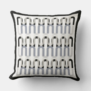 Monochromatic art deco retro design cushion