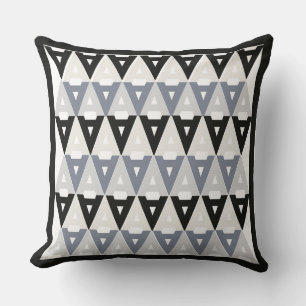 Monochromatic art deco retro design pillow
