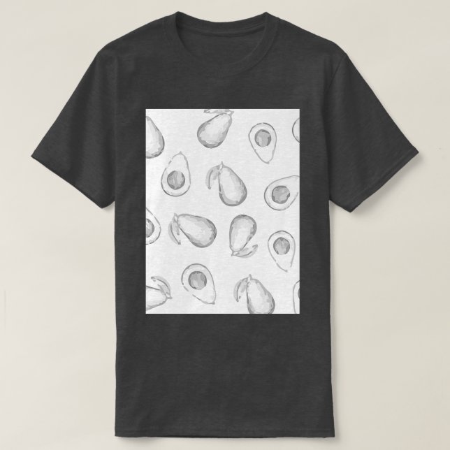 Monochromatic avocados pattern T-Shirt (Design Front)