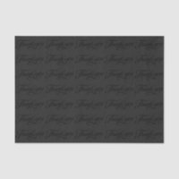 Monochromatic Black And Grey Thank You Pattern