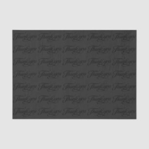 Monochromatic Black And Grey Thank You Pattern Tissue Paper