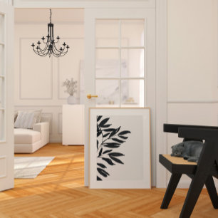 Monochromatic black and white japandi print