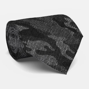 monochromatic black camouflage pattern tie