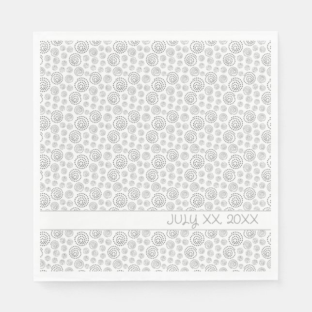 Monochromatic Black Geometric Swirls Pattern Napkin (Front)