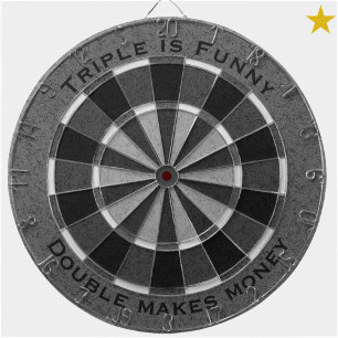 Monochromatic Black White Custom Phrase Name  Dartboard