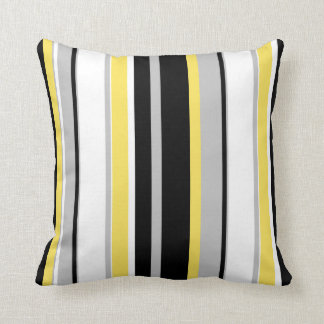 Monochromatic Bold Striped Throw Pillow