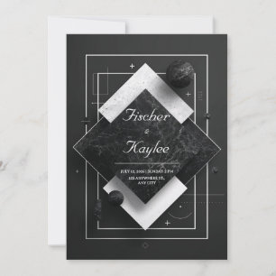 Monochromatic Diamond Marble Geometric Overlap Invitation