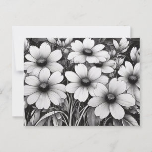 Monochromatic Floral Delight in Bloom Postcard