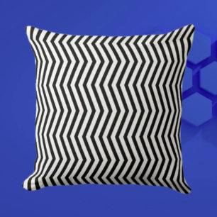 Monochromatic Geometric Lines Pattern Throw Pillow