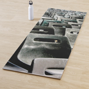 Monochromatic Grey Chairs Yoga Mat