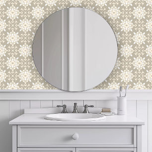 Monochromatic Khaki Geometric Wallpaper
