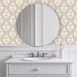 Monochromatic Neutral Floral Wallpaper