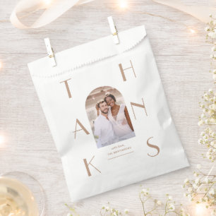 Monochromatic Neutral Photo Wedding Favour Bag