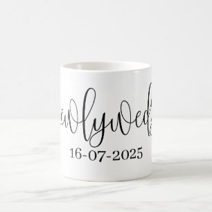 Monochromatic Personalised Wedding Date Mug