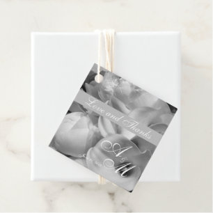 Monochromatic Photography White Callas & Peonies Favour Tags