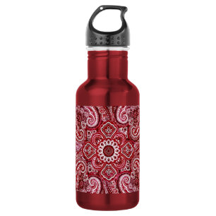 Monochromatic Red-Plum Paisley Motif 532 Ml Water Bottle