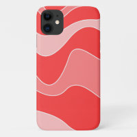 Monochromatic Red Waves iPhone Case