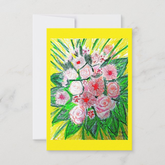 Monochromatic, Rosas, Dianthus caryophyllus,  Gerb Card (Front)