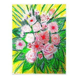 Monochromatic, Rosas, Dianthus caryophyllus,  Gerb Photo Print