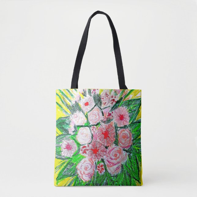 Monochromatic, Rosas, Dianthus caryophyllus,  Gerb Tote Bag (Front)