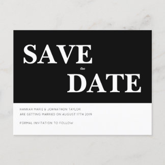 Monochromatic - Save the Date Announcement Postcard