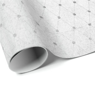 Monochromatic Silver Dots Net Grey Diamond Old Wrapping Paper