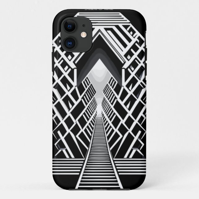 Monochromatic Stairway: Obelisk of Contrasts Case-Mate iPhone Case (Back)