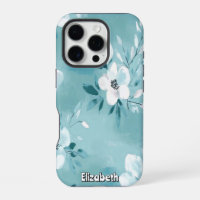 Monochromatic Teal Floral